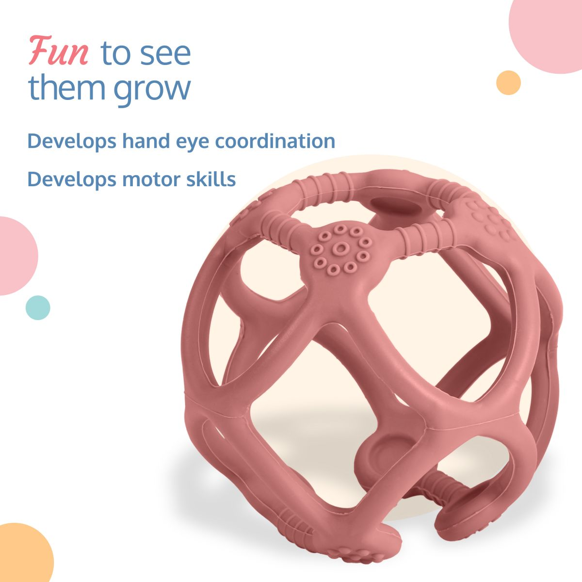 LuvLap Silicone Ball Teether, Pink