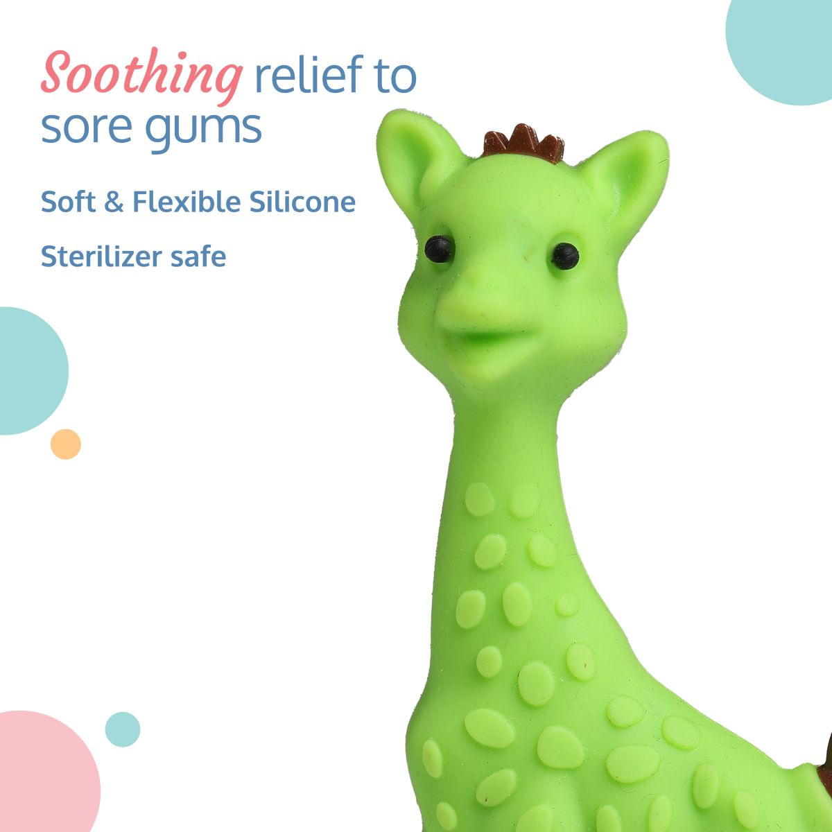 LuvLap Tiny Giffy Silicone Teether (Green)