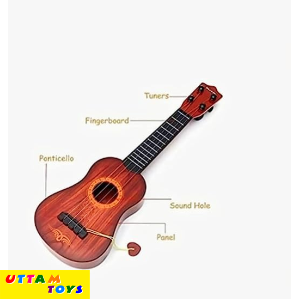 Guitar Toy 4-String Acoustic Music Learning Toys | Musical Instrument Educational Toy Guitar for Beginner | Sound Toys Best Gift for Kids | Age 3-12 (Product Colour May Vary)