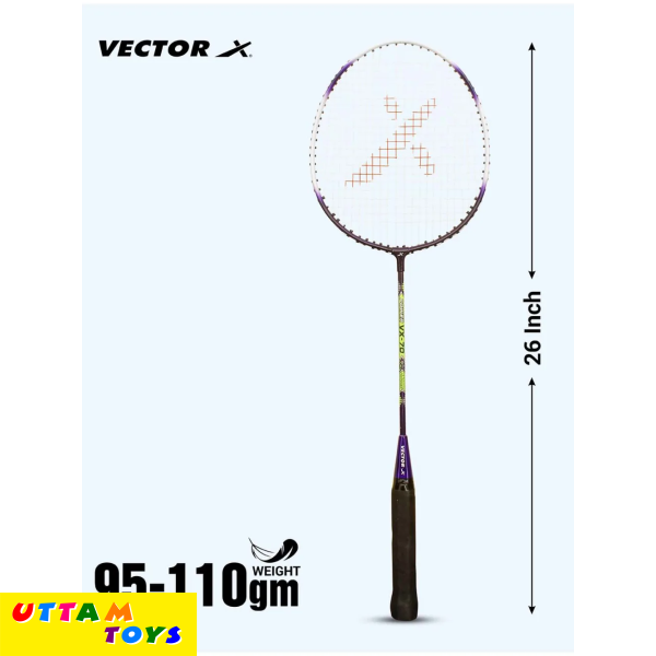 VECTOR X VX-70 Cover Purple Strung Badminton Racquet
