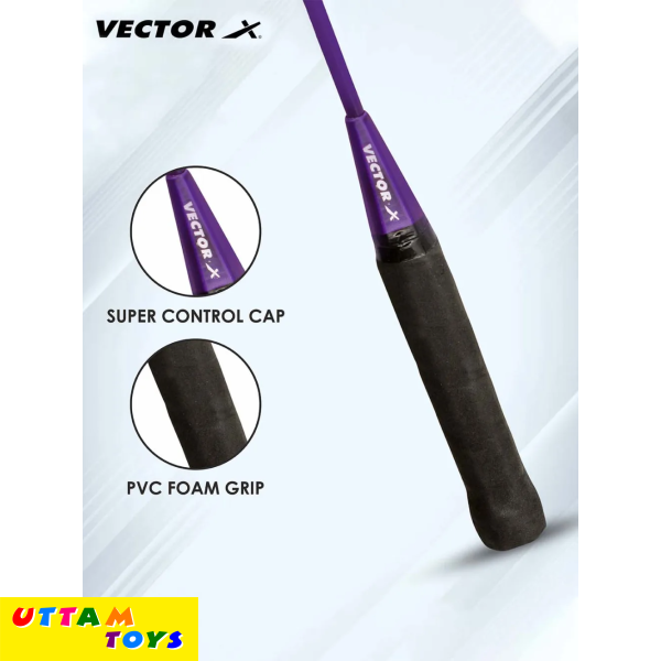 VECTOR X VX-70 Cover Purple Strung Badminton Racquet