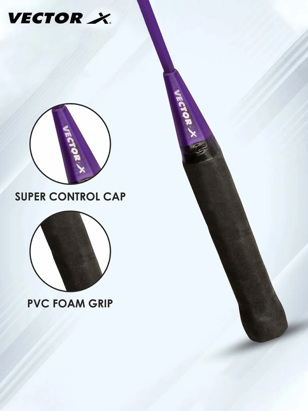 VECTOR X VX-70 Cover Purple Strung Badminton Racquet